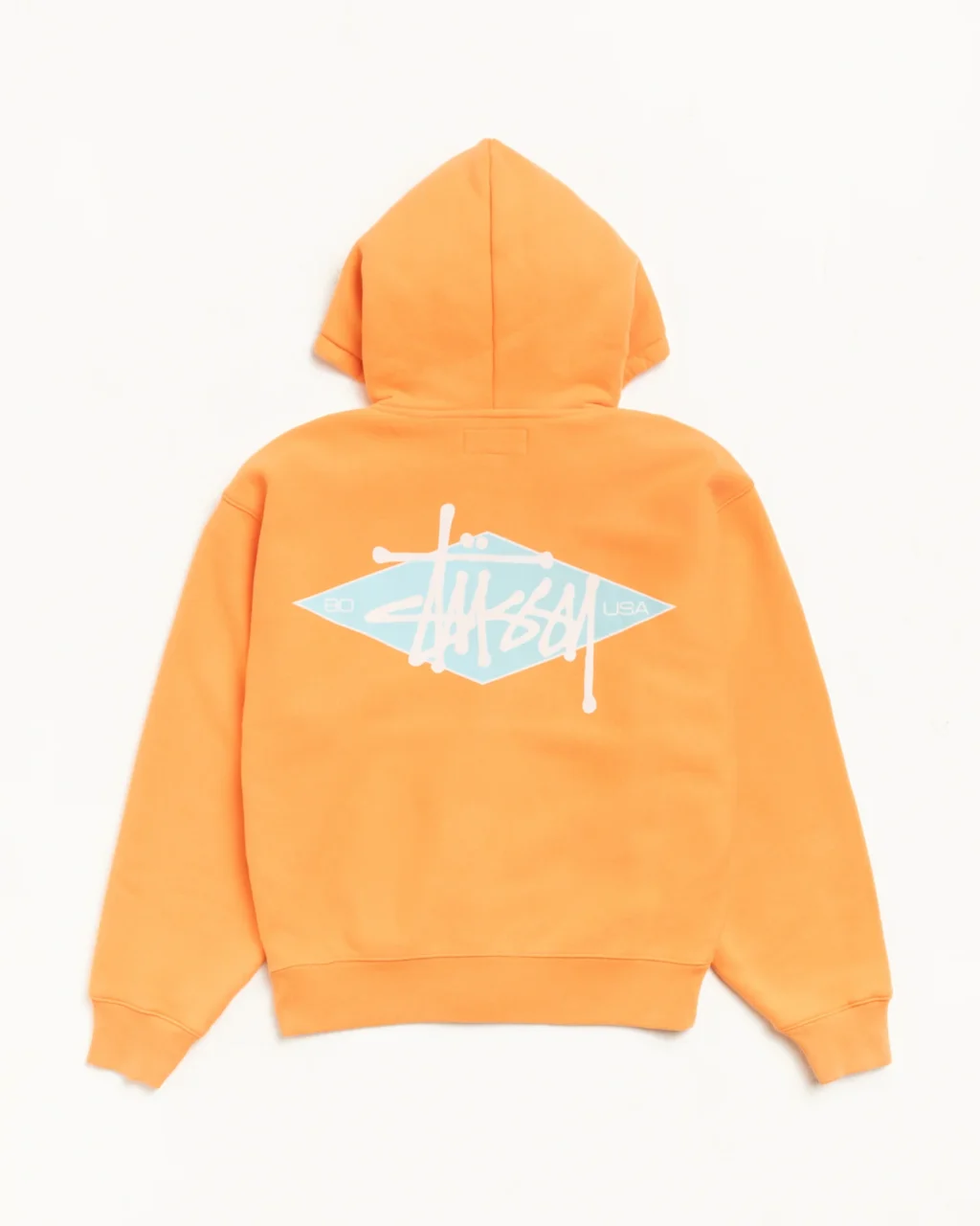 basic diamond tangerine zip hoodie