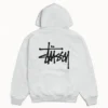basic stüssy ash heather fleece hoodie