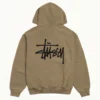 basic stüssy pullover army hoodie