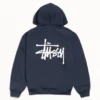 basic stüssy pullover hoodie navy