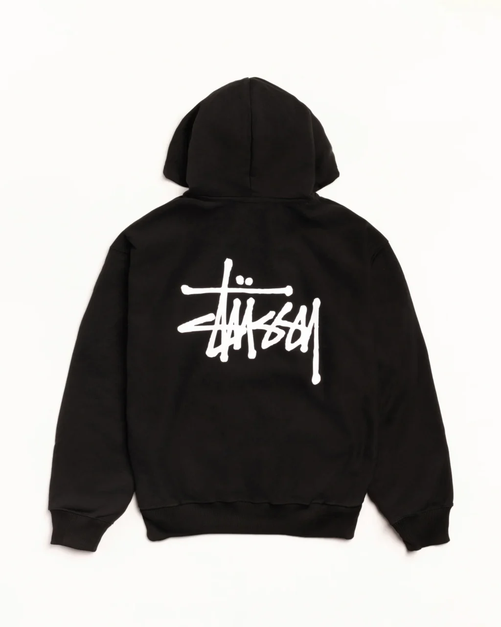 stussy basic black hoodie