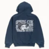 stussy victoria navy pullover hoodie