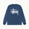 BASIC STÜSSY Long Sleeves Navy T-Shirt