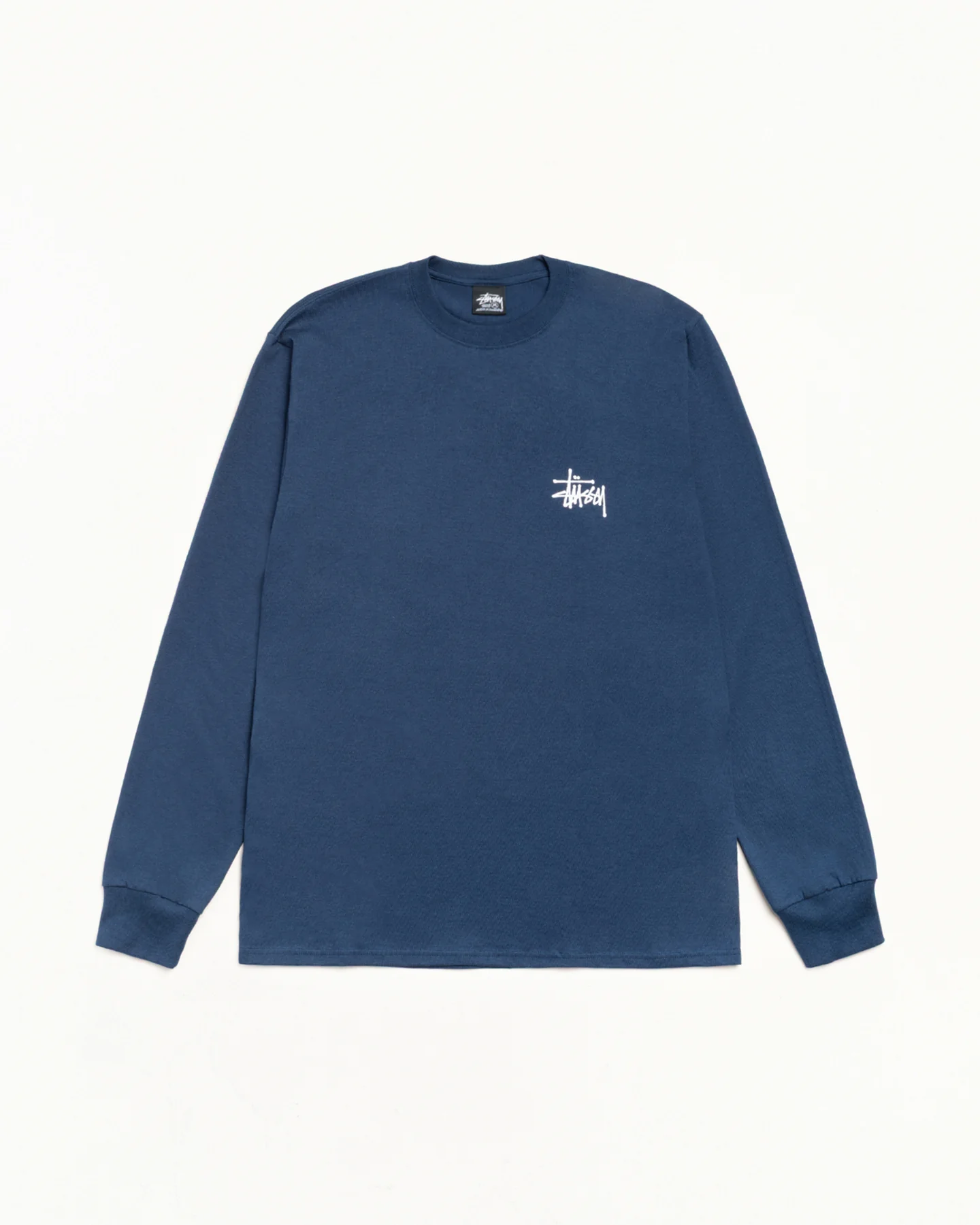 BASIC STÜSSY Long Sleeves Navy TEE