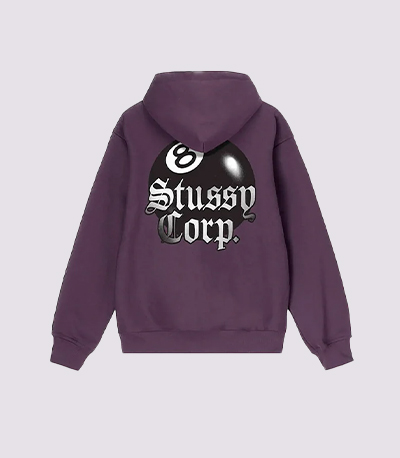 Stussy 8 Ball Corp Hoodie Purple
