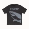 stussy shark black tshirt