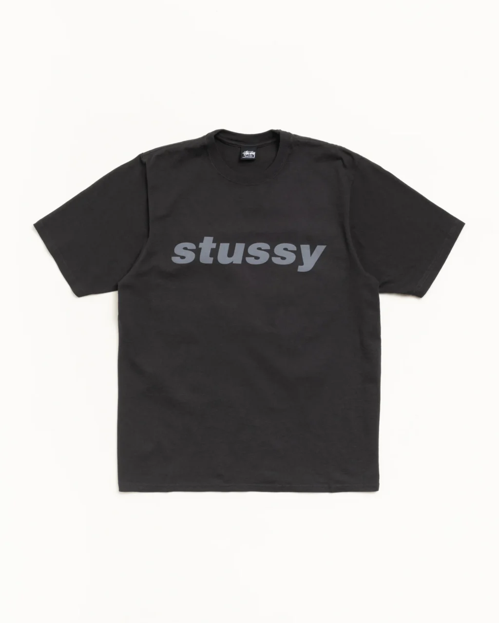 stussy shark faded black tee