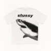 stussy shark white tshirt
