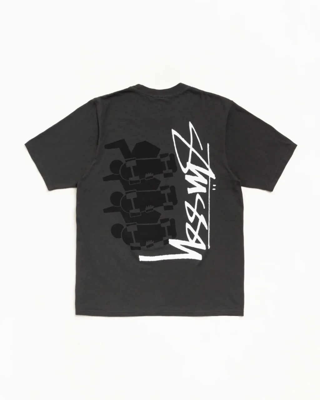stussy skate stack faded black tee