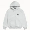 Basic Stussy Zip Up Hoodie Ash Heather