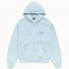 Surf Size Stussy Zip Up Hoodie Front