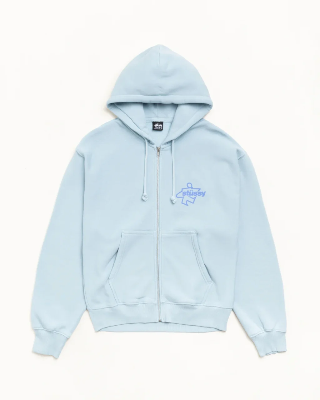 Surf Size Stussy Zip Up Hoodie Front